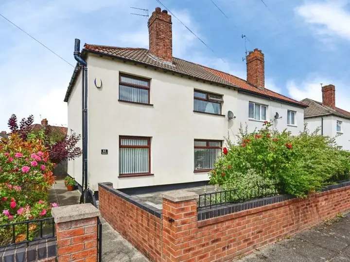 Front exterior of the three-bedroom semi-detached house for sale at 41 Hardinge Road, Liverpool L19 4UN
