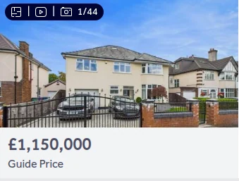 Supplied Liverpool-area property listing screenshot with the visible price £1,150,000