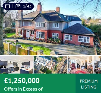 Supplied Liverpool-area property listing screenshot with the visible price £1,250,000