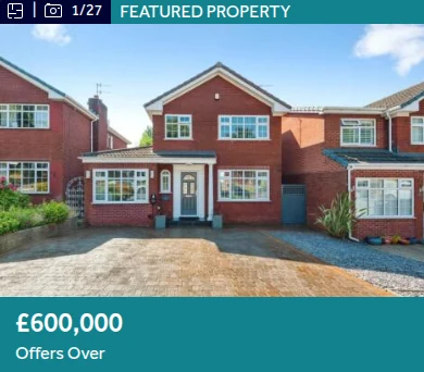 Supplied Liverpool-area property listing screenshot with the visible price £600,000